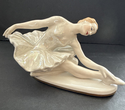 Vintage Porcelain Ballerina  Dying Swan  Figurine