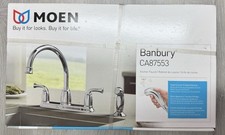 MOEN Banbury Double Handle Mid-Arc Kitchen Faucet w/ Side Sprayer Chrome CA87553
