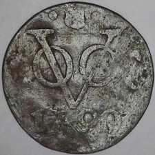 1790 UTRECHT VOC Duit Dutch East Indies Company Colonial Coin New York Penny NV8