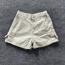 Lee Cargo Shorts Womens Size 8 M Tan Khaki High Waisted Cotton Utility USA Made
