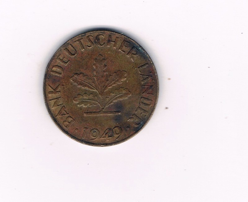 1949 Bank Deutscher Lander "J"10 Pfennig Very nice old coin