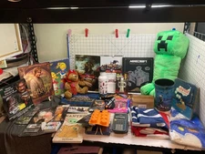 Estate Sale Junk Drawer lot 12 pounds Minecraft Costume Accessories Yugioh Plush