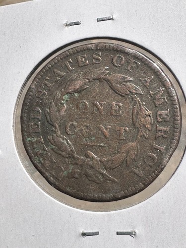 1834 Coronet Head large cent- F/VF- Nipped Corner - Picture 4 of 9