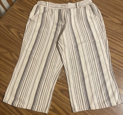 Stephanie Rogers By Fashion Trend Capri Pant Striped Women's Medium