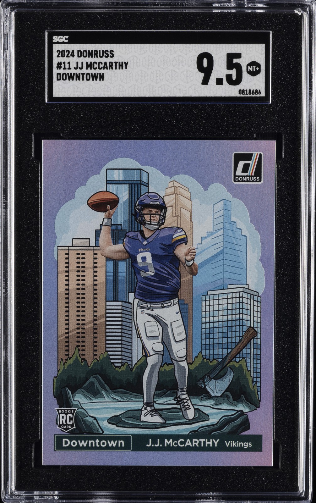 2024 DONRUSS DOWNTOWN JJ MCCARTHY SGC 9.5
