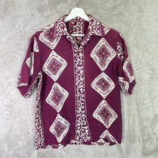 Vtg McGregor Hawaiian Camp Shirt M Floral Repairs Distressed Worn USA As Is