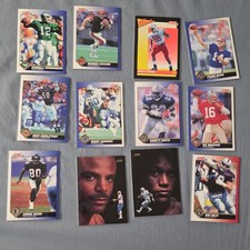 Score 1991 NFL Vintage player Card Lot of 12. Freshly opened + put into sleeves.