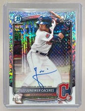 Juneiker Caceres 2025 Bowman Chrome Mini Diamond Refractor Auto 1st RC /100
