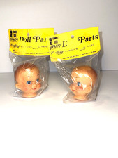 Set of 2 Vintage Yaley Leisuretyme Crafts Doll Heads - in original packages