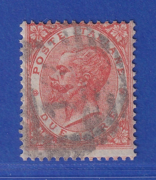 Italien 1863 König Victor Emanuel II. 2 Lire Mi.-Nr. 22 gestempelt, ansehen !