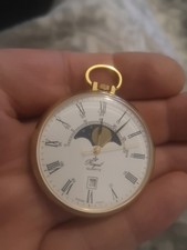 Royal Quartz Piccolo Orologio da Tasca con Indicatore Data e Fasi Lunari 