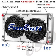 4-Row Radiator Shroud Fan For 94-95-96 Chevy Caprice Impala Buick Roadmaster