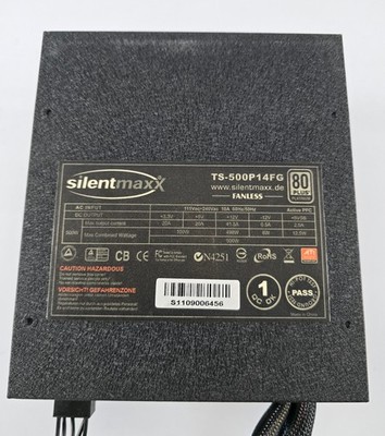 Silentmaxx TS-500P14FG 500W 80+ Platinum Netzteil   Lüfterlos