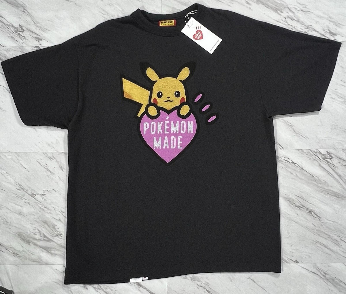 Human Made x Pokémon Pikachu Heart Graphic Tee Black XL Japan #11P