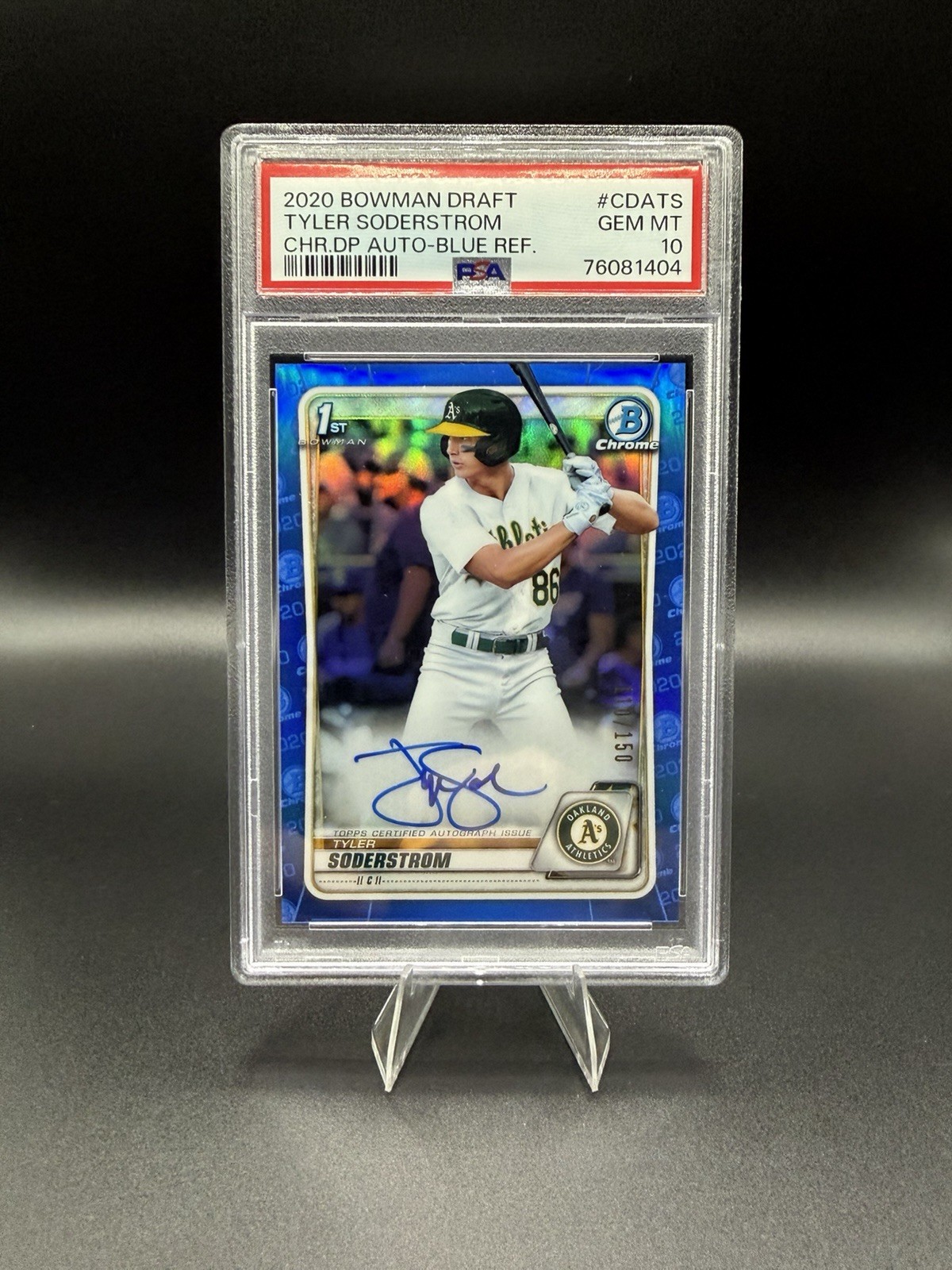 2020 Bowman Chrome TYLER SODERSTROM True Blue Auto /150 PSA 10 GEM MT