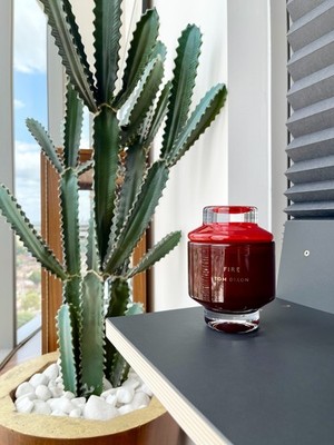 Tom Dixon Elements Medium Fire Leer Glas Kerzentopf Halter mit Deckel