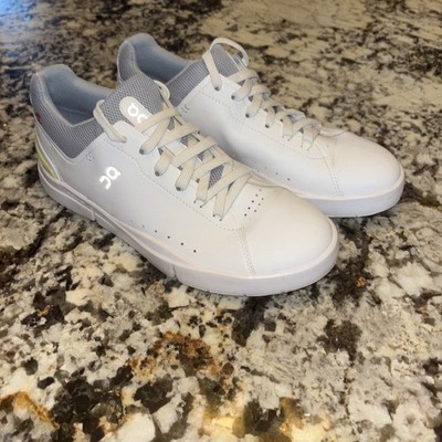 On Cloud The Roger Advantage Womens Sz 9 White Athletic Leather Shoes Sneakers