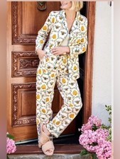 Printfresh Sweet Bee Pajama Set Organic Cotton Small NWT Retail 168