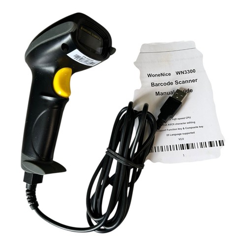 WoneNice USB Laser Barcode Scanner Wired Handheld Black - Picture 5 of 6