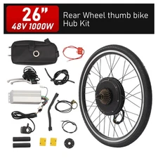 48V 1000W Electric Bicycle Rear Wheel Hub Motor 26" E Bike Conversion Kit +Light