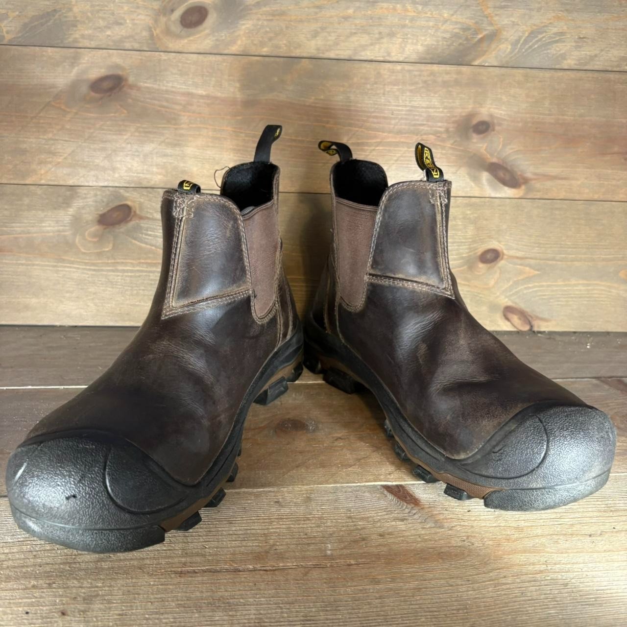 scarpe keen anchorage da uomo taglia 9 stivali chelsea impermeabili in pelle marrone slip on