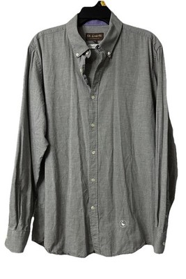 El Ganso Mens Long Sleeve Gray Button Front Italian Fabric Shirt Size 44 EUC