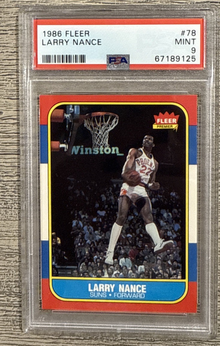 1986 FLEER BASKETBALL #78 LARRY NANCE PSA 9 MINT SUPER NICE CENTERED SPECIMEN ~~
