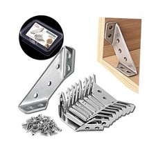 Furniture Corner Connector - 20PCS Universal Stainless Steel L Brackets for