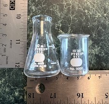 10ml Erlenmeyer, 10ml beaker, small mortar and pestle - Made in USA