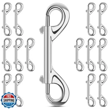 ERKOON 15 Pack Heavy Duty Snap Hooks Double Sided Clips for Hanging Horse Tac