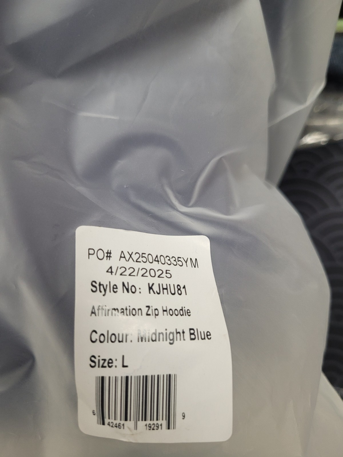 New Comfrt Affirmation Zip Hoodie Unisex Midnight Blue Size Large US