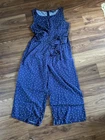 Princess Highway Blue Polka Dot Sleeveless Wide Leg Cropped Jumpsuit SZ 10 New
