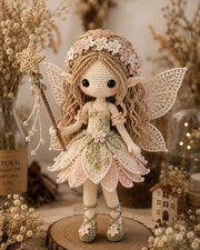 Purple Crochet Fairy Doll   Handmade Amigurumi Fairy with Wings   Magical Prin
