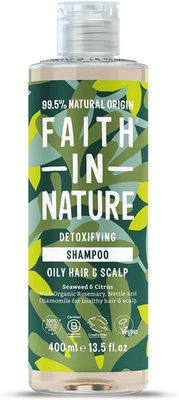 Faith In Nature Natural Seaweed & Citrus Shampoo,400ml-Detoxifying for Oily Hair