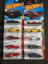 New Hotwheels Ferrari Lot of 10 Cars Color Vary F40 Dino 365s SF90s Scuderia F1