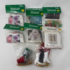 Lot of Vintage Christmas Ornament Craft Kits Merri Mac Beaded Bells Balls NOS