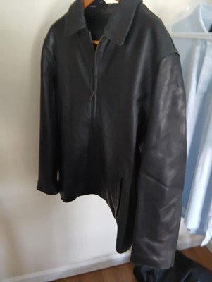 Men's Andrew Marc New York Dark Brown Leather Jacket Sz M Biker 90's.