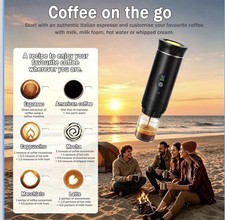Portable Wireless Espresso Coffee Maker 3-in-1 Travel Machine for Car & Home UK