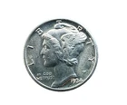 1934 BU Philadelphia Mint Silver Mercury Dime