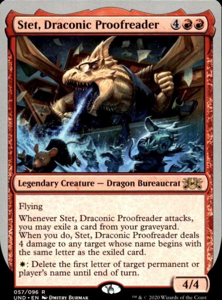 Stet, Draconic Proofreader 57 - Unsanctioned Rare - NM
