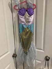 Dazzling Mermaid Halloween Dress Up Costume Girls Medium 7/8 Dress with Tiara