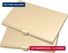 2-Pack Gold Aluminum Business Card Holder Slim Flip Pocket Case aluminum alloy