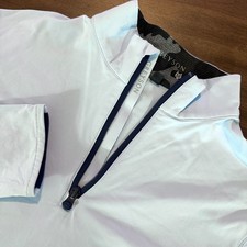 Greyson Mens Medium Blue Stretch TW Homes Quarter Zip 1/4 Golf Sweatshirt