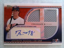 2010 Topps USA Baseball - Andrew Maggi #USAAR-AM Triple Patch Auto /219