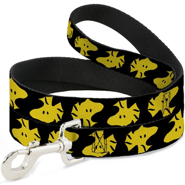 "Dog Leash 6-FEET Peanuts Woodstock Face Flip Black/Yellow Wide 1.5\" (Us Import)"-image