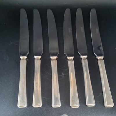 Viners Harley Messer x 6 Vintage Besteck 22 cm versilbert 