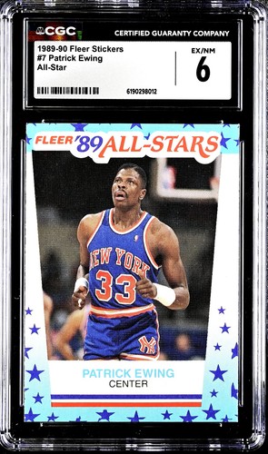 1989 Fleer Sticker Patrick Ewing #7 card