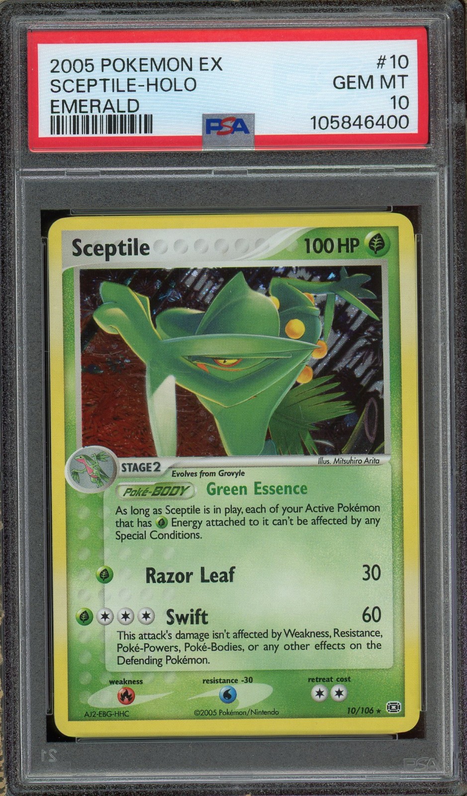 2005 Pokemon Sceptile EX Emerald Holo Rare #10 PSA 10 Gem Mint