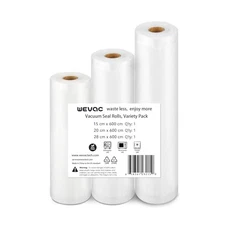 Wevac Vacuum Sealing Bags Vacuum Sealing Rolls Approx. 15cm x 600cm 20cm x 600cm