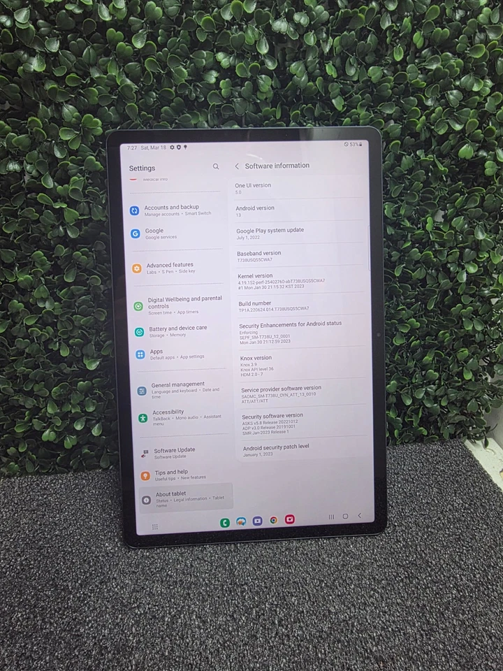 Samsung Galaxy Tab S7 FE 5G (T738U) – 64GB – Unlocked – Mystic Black – 8.5/10 – - Image 4 of 4